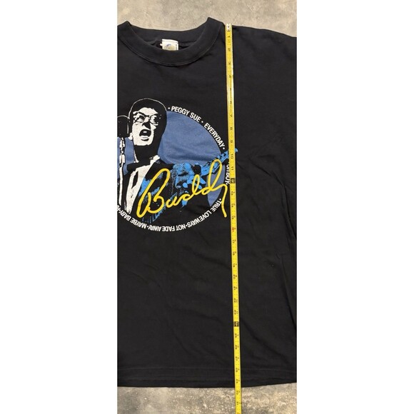 Vintage Buddy Holly T-Shirt Adult Size Large Black 90s - Picture 4 of 7